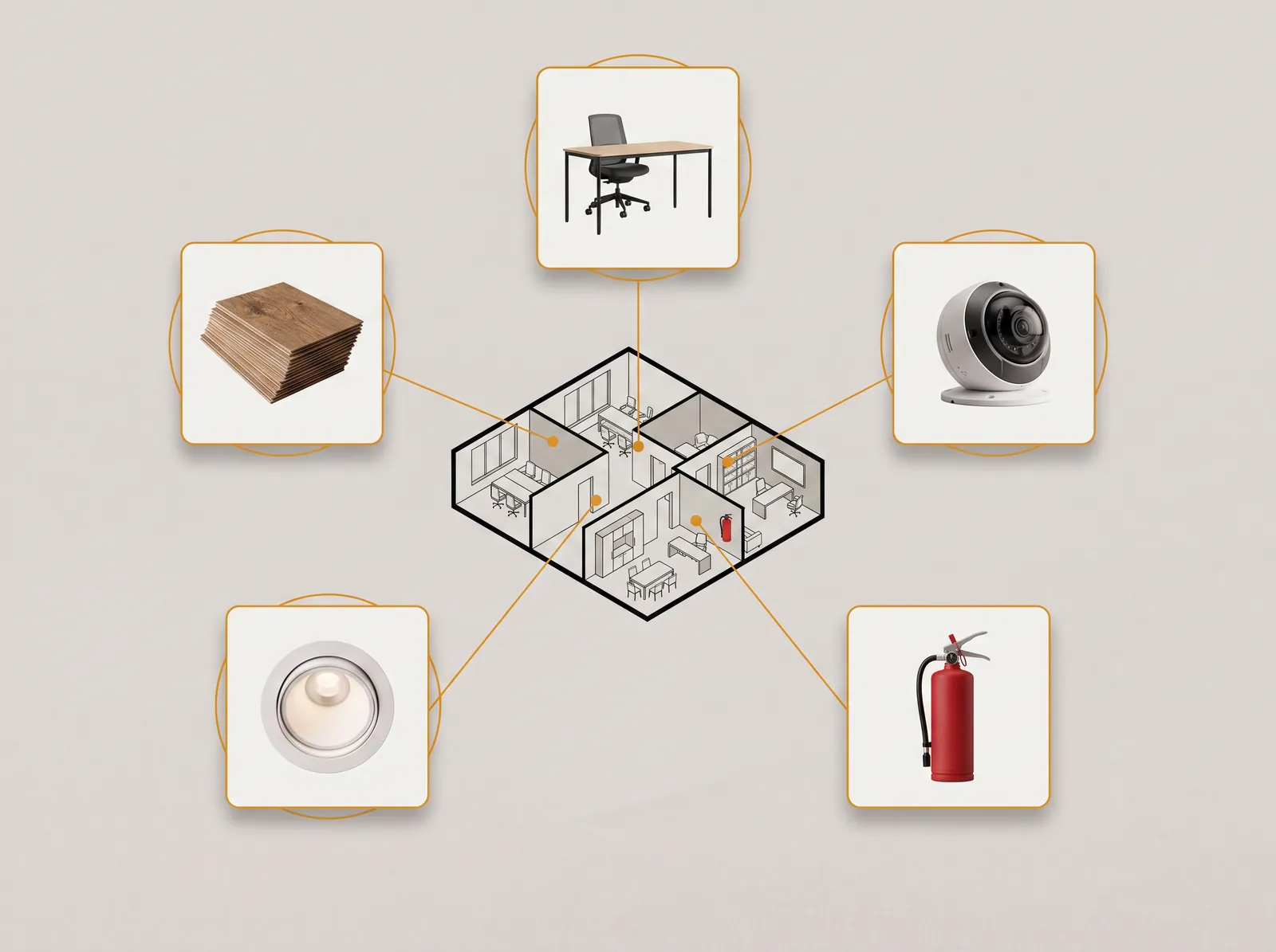 OEM catalog products inside a CoreSpec 3D building model
